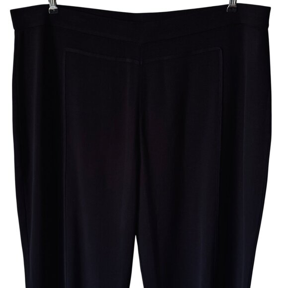 Misook Knit Pull On Straight Leg Knit Pant 3X Stretch Flat Front Seam Detail - Picture 10 of 16